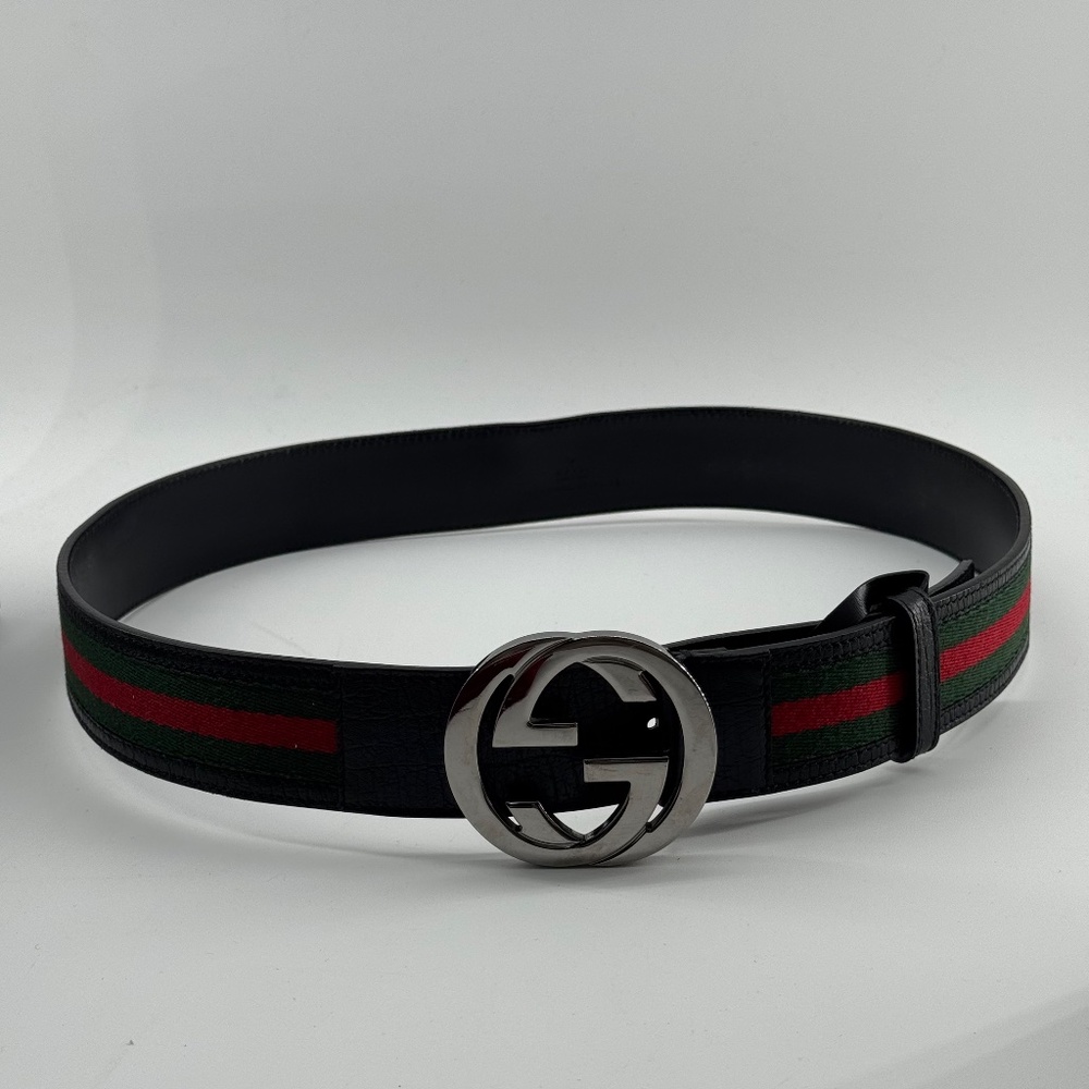 ✨ Gucci Web Belt with Interlocking G Buckle | Very Good Condition
